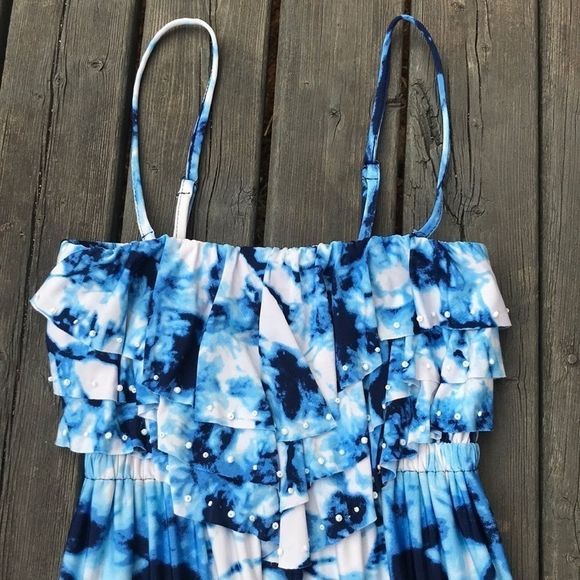 ⭐️ HP STYLE & CO Tie Dye Ruffle Maxi Dress - Picture 3 of 6